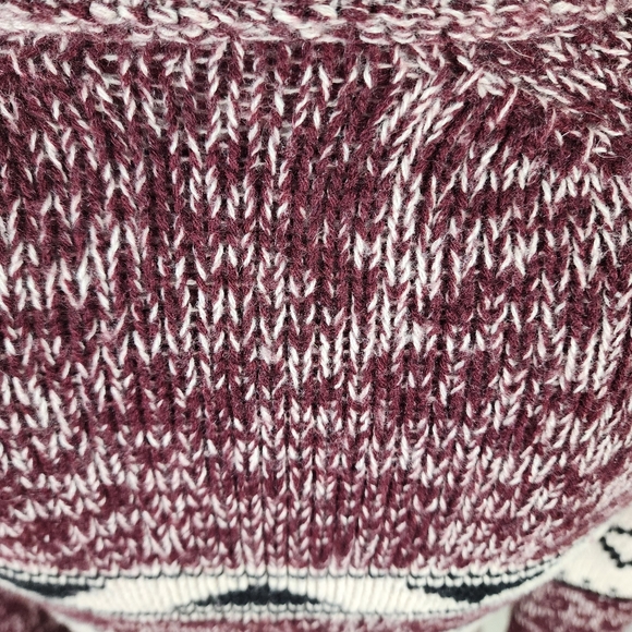 Aritzia TNA Lambswool Sea to Sky Zip Cardigan Burgundy Size Small - Picture 8 of 12